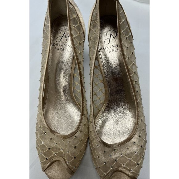 Sexy Women's Size 8 Cream/Sheer/Jewels Peep Toe Pumps 🤩 - Picture 8 of 11